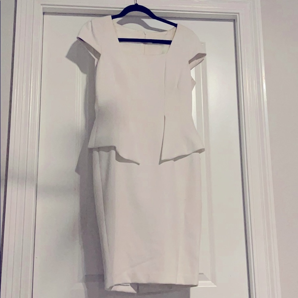 Cream colored ZARA Basics dress.